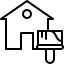 Minimalistisches Icon einer exakt vermassten Küchen-Ecklösung.